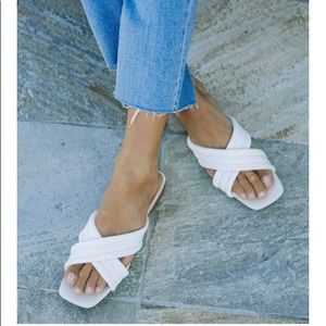 Ceci square toe criss cross sandal